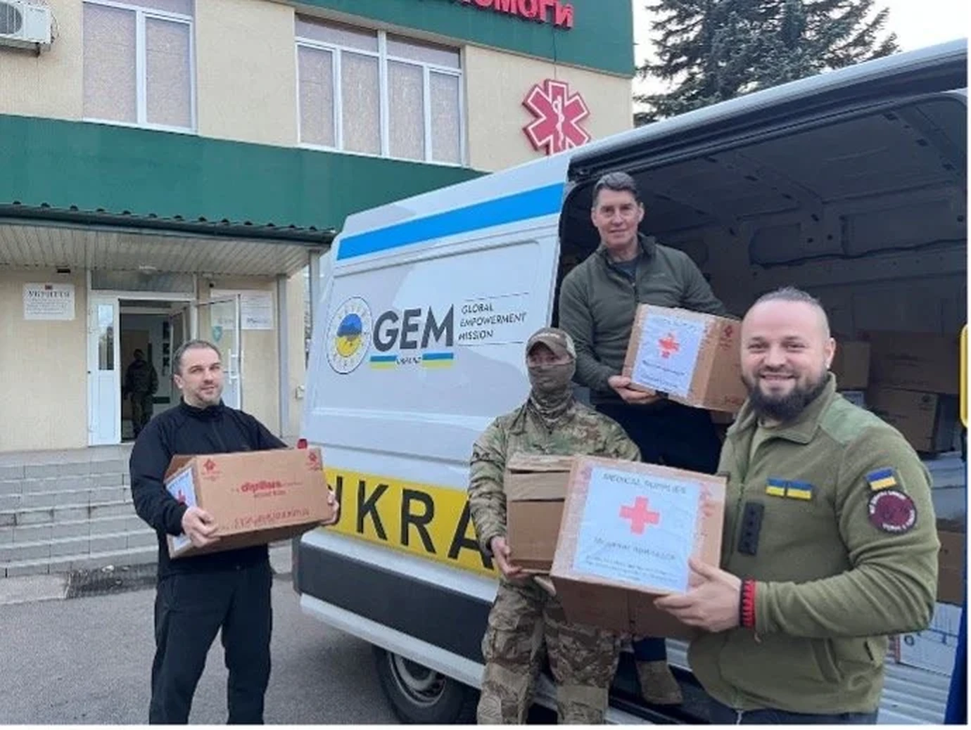 A CMA-funded vehicle used to move medics and equipment in Ukraine